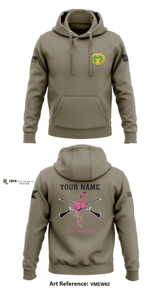 Hoodie, Flamingo Co F 3/485 IN, Army, Teamtime, Team time, sublimation, custom sports apparel, team uniforms, spirit wear, spiritwear, sports uniforms, custom shirts, team store, custom team store, fundraiser sports, apparel fundraiser