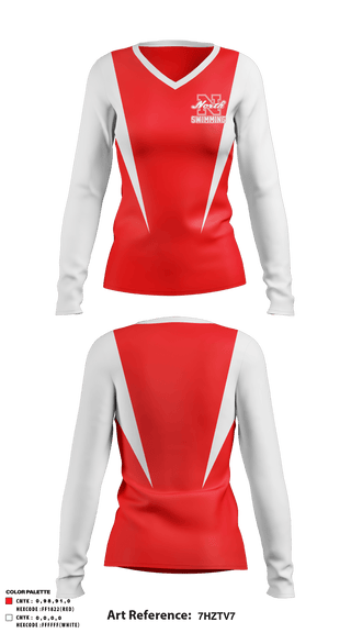 Women's Long Sleeve Vneck Shirt, North Attleborough High School Swimming, Swimming, Teamtime, Team time, sublimation, custom sports apparel, team uniforms, spirit wear, spiritwear, sports uniforms, custom shirts, team store, custom team store, fundraiser sports, apparel fundraiser