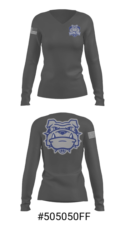 Hamilton High School Soccer 75906986 Women's Long Sleeve V-neck Shirt - 24
