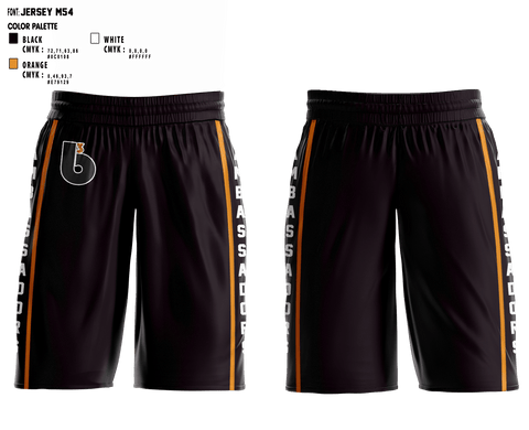 Mens Reversible Basketball Shorts, B3 Ambassadors, Men's Basketball, Teamtime, Team time, sublimation, custom sports apparel, team uniforms, spirit wear, spiritwear, sports uniforms, custom shirts, team store, custom team store, fundraiser sports, apparel fundraiser