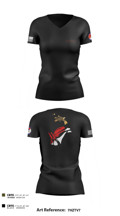 2-6 Cav Alpha troop Renegades 57667590 Women's Short Sleeve V-neck Shirt - 3