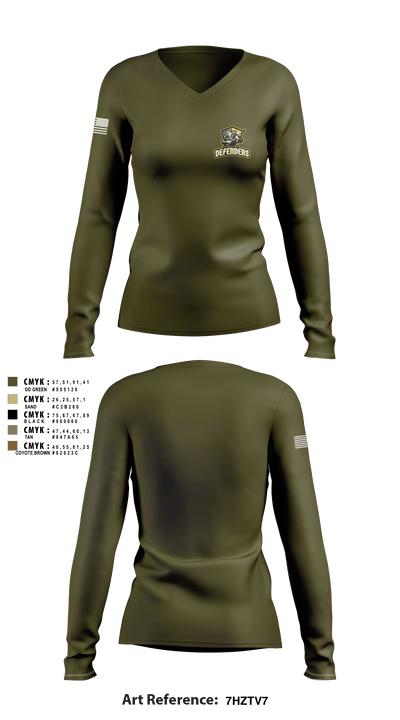 Dallas Defenders 76170912 Women's Long Sleeve V-neck Shirt - 2
