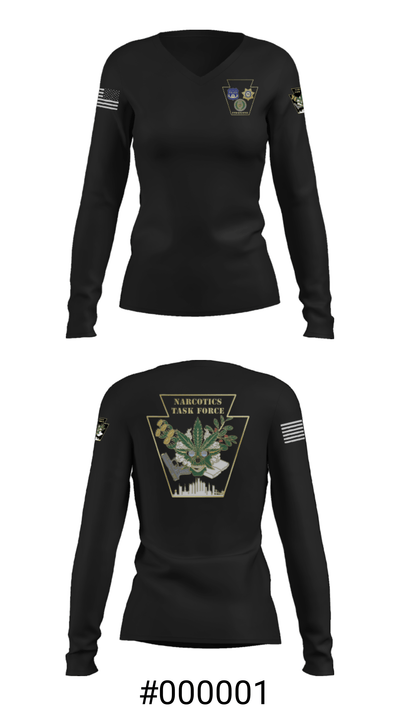 Narcotics 93431812 Women's Long Sleeve V-neck Shirt - 37