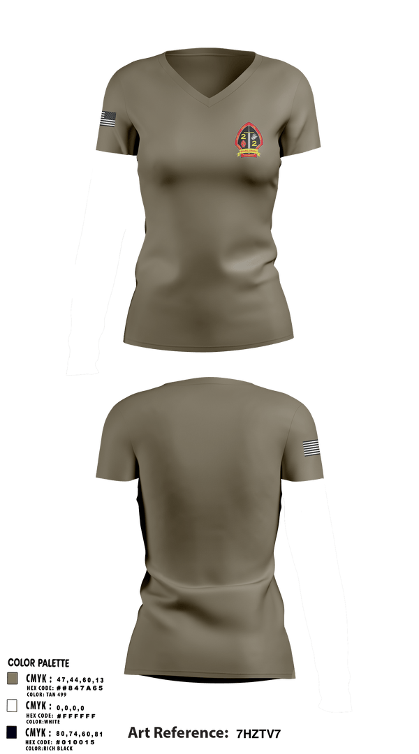 Women's Short Sleeve Vneck Shirt, 2nd battalion 2nd marines, Marines, Teamtime, Team time, sublimation, custom sports apparel, team uniforms, spirit wear, spiritwear, sports uniforms, custom shirts, team store, custom team store, fundraiser sports, apparel fundraiser