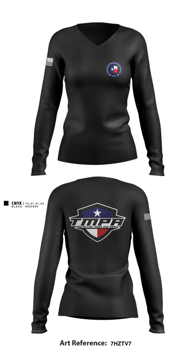 Texas Municipal Police Association 6518461 Women's Long Sleeve V-neck Shirt - 1