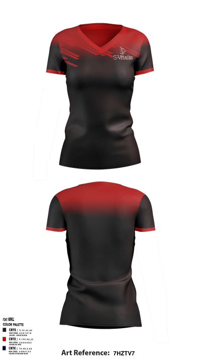 S-Vitalis 83502515 Women's Short Sleeve V-neck Shirt - 1
