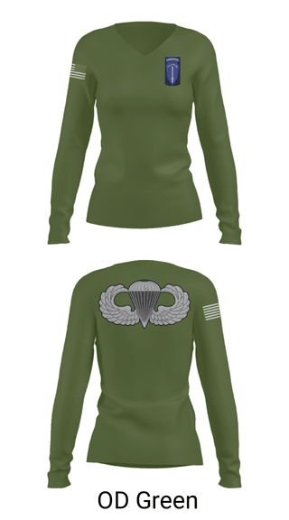 Women's Long Sleeve Vneck Shirt, , Army, Teamtime, Team time, sublimation, custom sports apparel, team uniforms, spirit wear, spiritwear, sports uniforms, custom shirts, team store, custom team store, fundraiser sports, apparel fundraiser