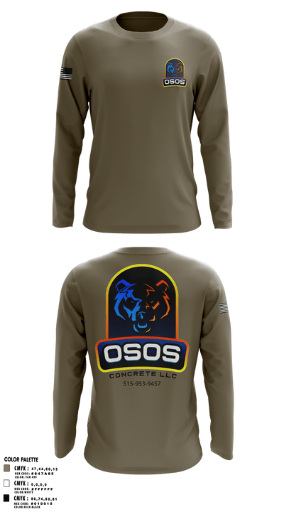 OSOS CONCRETE LLC 97572921 Long Sleeve Performance Shirt - 32