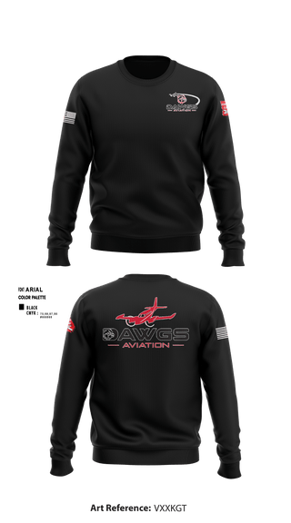 Crew Neck Sweatshirt, Dawgs Aviation, , Teamtime, Team time, sublimation, custom sports apparel, team uniforms, spirit wear, spiritwear, sports uniforms, custom shirts, team store, custom team store, fundraiser sports, apparel fundraiser