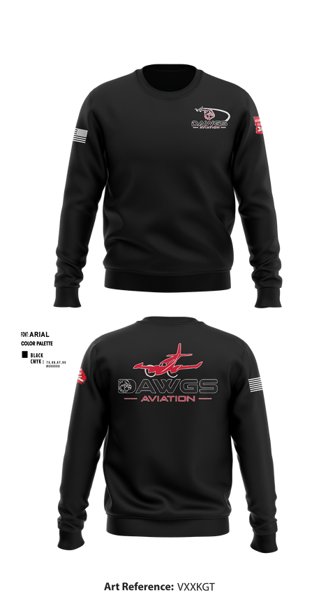 Crew Neck Sweatshirt, Dawgs Aviation, , Teamtime, Team time, sublimation, custom sports apparel, team uniforms, spirit wear, spiritwear, sports uniforms, custom shirts, team store, custom team store, fundraiser sports, apparel fundraiser