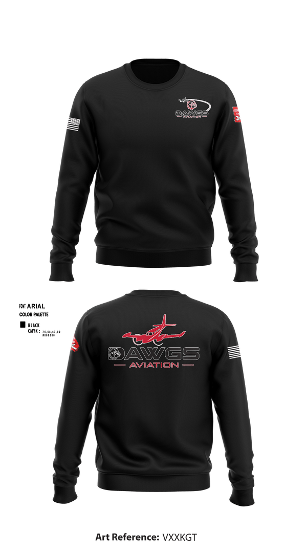 Crew Neck Sweatshirt, Dawgs Aviation, , Teamtime, Team time, sublimation, custom sports apparel, team uniforms, spirit wear, spiritwear, sports uniforms, custom shirts, team store, custom team store, fundraiser sports, apparel fundraiser