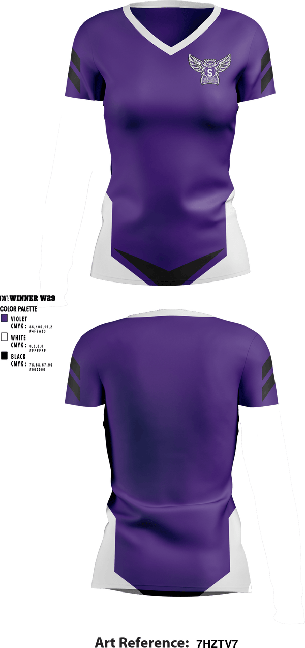 Women's Short Sleeve Vneck Shirt, Seymour High School Gymnastics, Spirit Store, Teamtime, Team time, sublimation, custom sports apparel, team uniforms, spirit wear, spiritwear, sports uniforms, custom shirts, team store, custom team store, fundraiser sports, apparel fundraiser