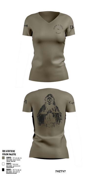 Death's Touch Tex 51753368 Women's Short Sleeve V-neck Shirt - 15