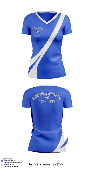 Oak Ridge R-6 High School 85998185 Women's Short Sleeve V-neck Shirt - 2