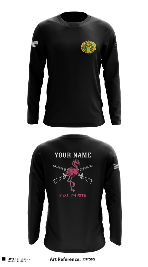 Long Sleeve Performance Shirt, Flamingo Co F 3/485 IN, Army, Teamtime, Team time, sublimation, custom sports apparel, team uniforms, spirit wear, spiritwear, sports uniforms, custom shirts, team store, custom team store, fundraiser sports, apparel fundraiser