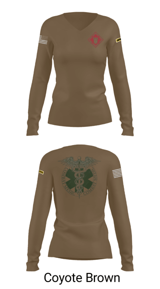 Women's Long Sleeve Vneck Shirt, , Army, Teamtime, Team time, sublimation, custom sports apparel, team uniforms, spirit wear, spiritwear, sports uniforms, custom shirts, team store, custom team store, fundraiser sports, apparel fundraiser