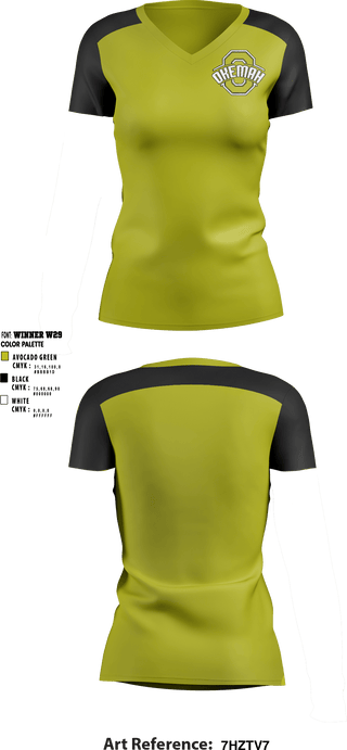 Women's Short Sleeve Vneck Shirt, Okemah High School, Spirit Store, Teamtime, Team time, sublimation, custom sports apparel, team uniforms, spirit wear, spiritwear, sports uniforms, custom shirts, team store, custom team store, fundraiser sports, apparel fundraiser