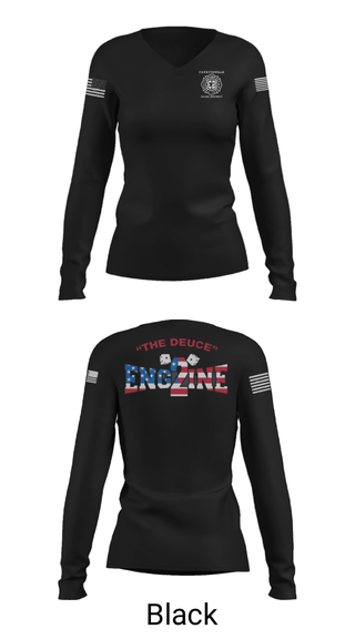 Women's Long Sleeve Vneck Shirt, , Fire Department, Teamtime, Team time, sublimation, custom sports apparel, team uniforms, spirit wear, spiritwear, sports uniforms, custom shirts, team store, custom team store, fundraiser sports, apparel fundraiser