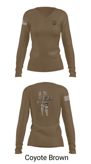 Women's Long Sleeve Vneck Shirt, , Army, Teamtime, Team time, sublimation, custom sports apparel, team uniforms, spirit wear, spiritwear, sports uniforms, custom shirts, team store, custom team store, fundraiser sports, apparel fundraiser