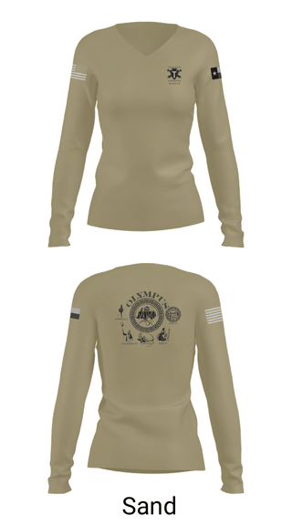 Women's Long Sleeve Vneck Shirt, 3-133 FA, Army, Teamtime, Team time, sublimation, custom sports apparel, team uniforms, spirit wear, spiritwear, sports uniforms, custom shirts, team store, custom team store, fundraiser sports, apparel fundraiser