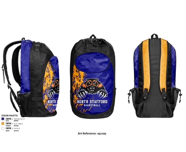 Gear Bag, North Stafford High School Basketball, Women's Basketball, Teamtime, Team time, sublimation, custom sports apparel, team uniforms, spirit wear, spiritwear, sports uniforms, custom shirts, team store, custom team store, fundraiser sports, apparel fundraiser