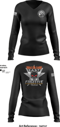 Fugitive Apprehension Street team 69883467 Women's Long Sleeve V-neck Shirt - 2