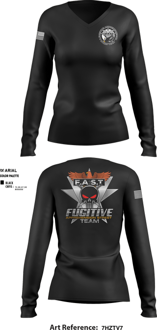 Women's Long Sleeve Vneck Shirt, , Police, Teamtime, Team time, sublimation, custom sports apparel, team uniforms, spirit wear, spiritwear, sports uniforms, custom shirts, team store, custom team store, fundraiser sports, apparel fundraiser