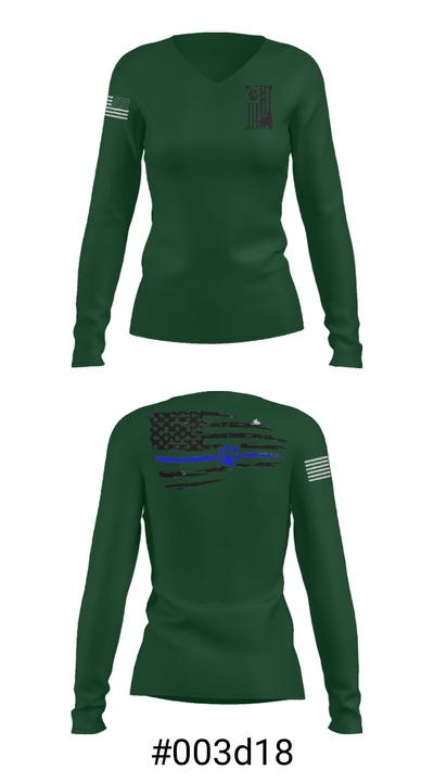 K-9 Crew 23249589 Women's Long Sleeve V-neck Shirt - 37