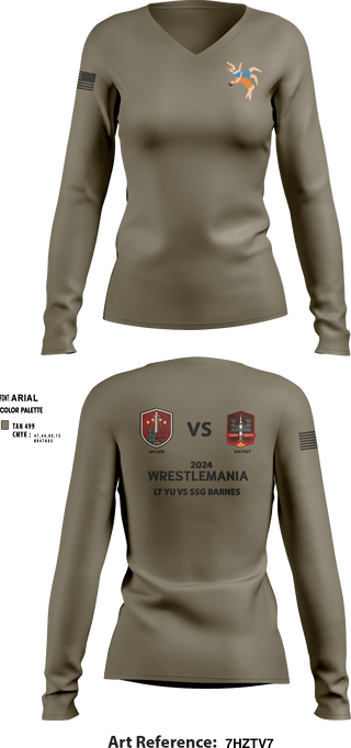 Women's Long Sleeve Vneck Shirt, 673 EFD/ 334 FEST, Army, Teamtime, Team time, sublimation, custom sports apparel, team uniforms, spirit wear, spiritwear, sports uniforms, custom shirts, team store, custom team store, fundraiser sports, apparel fundraiser