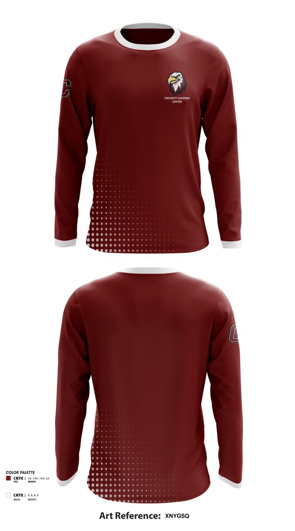 Long Sleeve Performance Shirt, Crossett Learning Center, Spirit Store, Teamtime, Team time, sublimation, custom sports apparel, team uniforms, spirit wear, spiritwear, sports uniforms, custom shirts, team store, custom team store, fundraiser sports, apparel fundraiser