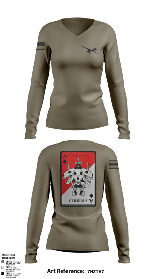 Women's Long Sleeve Vneck Shirt, , Army, Teamtime, Team time, sublimation, custom sports apparel, team uniforms, spirit wear, spiritwear, sports uniforms, custom shirts, team store, custom team store, fundraiser sports, apparel fundraiser