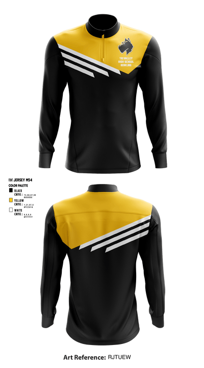 Tri-Valley High School Bowling 90929916 Quarter Zip Jacket - 1
