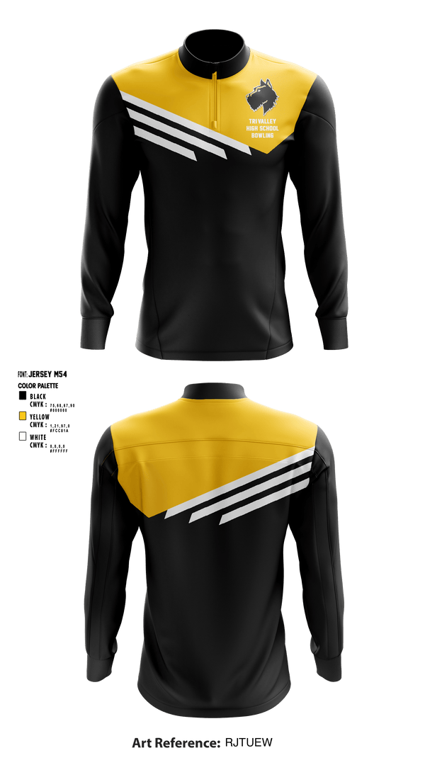 Quarter Zip Jacket, Tri-Valley High School Bowling, Bowling, Teamtime, Team time, sublimation, custom sports apparel, team uniforms, spirit wear, spiritwear, sports uniforms, custom shirts, team store, custom team store, fundraiser sports, apparel fundraiser