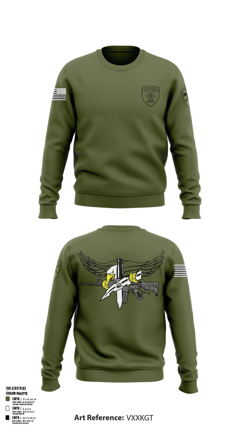 Crew Neck Sweatshirt, Tulsa County Sheriff’s Office Special Weapons and Tactics, Police, Teamtime, Team time, sublimation, custom sports apparel, team uniforms, spirit wear, spiritwear, sports uniforms, custom shirts, team store, custom team store, fundraiser sports, apparel fundraiser