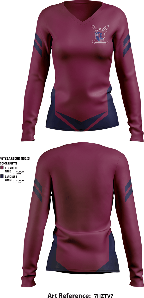 Women's Long Sleeve Vneck Shirt, Boys' Latin of Philadelphia High School, Spirit Store, Teamtime, Team time, sublimation, custom sports apparel, team uniforms, spirit wear, spiritwear, sports uniforms, custom shirts, team store, custom team store, fundraiser sports, apparel fundraiser