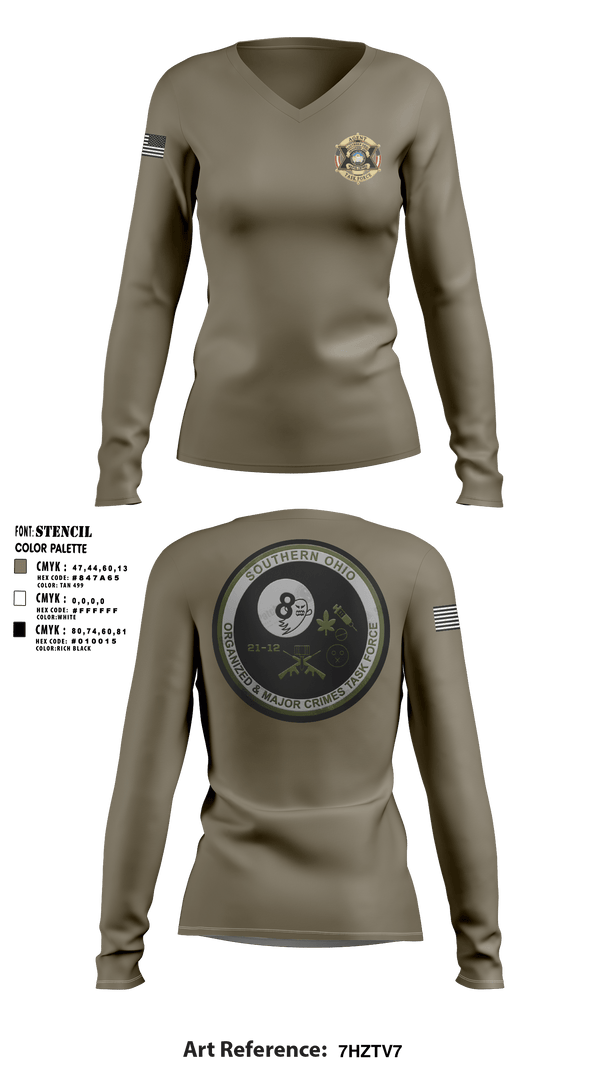 Women's Long Sleeve Vneck Shirt, , Police, Teamtime, Team time, sublimation, custom sports apparel, team uniforms, spirit wear, spiritwear, sports uniforms, custom shirts, team store, custom team store, fundraiser sports, apparel fundraiser