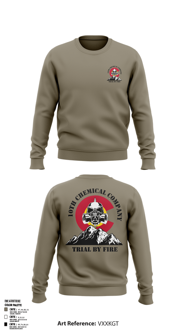 Crew Neck Sweatshirt, 10th Chemical Company, , Teamtime, Team time, sublimation, custom sports apparel, team uniforms, spirit wear, spiritwear, sports uniforms, custom shirts, team store, custom team store, fundraiser sports, apparel fundraiser