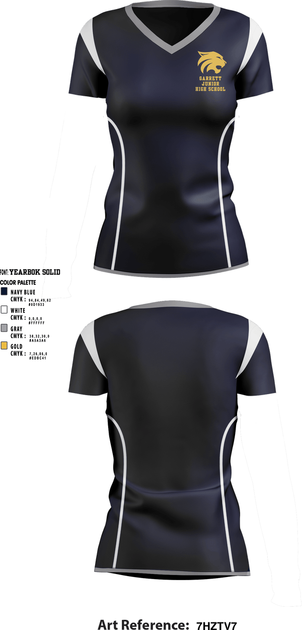 Women's Short Sleeve Vneck Shirt, Garrett Junior High School, Spirit Store, Teamtime, Team time, sublimation, custom sports apparel, team uniforms, spirit wear, spiritwear, sports uniforms, custom shirts, team store, custom team store, fundraiser sports, apparel fundraiser
