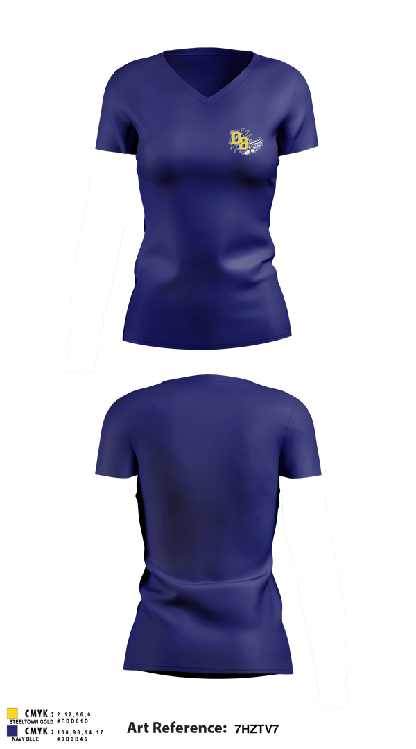 Women's Short Sleeve Vneck Shirt, David Brearley High School Track, Track & Field, Teamtime, Team time, sublimation, custom sports apparel, team uniforms, spirit wear, spiritwear, sports uniforms, custom shirts, team store, custom team store, fundraiser sports, apparel fundraiser