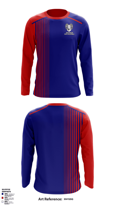 Blue Valley High School Volleyball 71136380 Long Sleeve Performance Shirt - 3