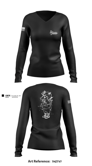 Women's Long Sleeve Vneck Shirt, 203Rd, National Guard, Teamtime, Team time, sublimation, custom sports apparel, team uniforms, spirit wear, spiritwear, sports uniforms, custom shirts, team store, custom team store, fundraiser sports, apparel fundraiser