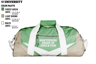 Duffle Bag, Montessori Seeds Of Education, Spirit Store, Teamtime, Team time, sublimation, custom sports apparel, team uniforms, spirit wear, spiritwear, sports uniforms, custom shirts, team store, custom team store, fundraiser sports, apparel fundraiser