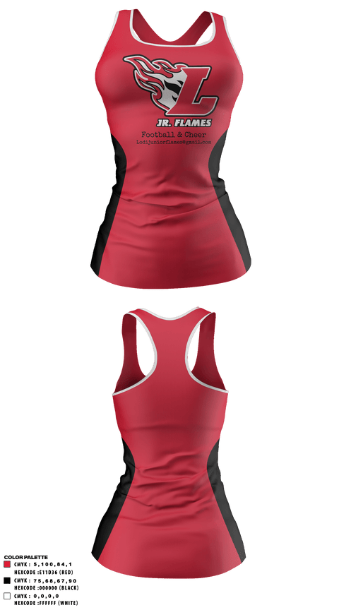 Tank Top, Lodi Jr Flames Football & Cheer, Cheer, Teamtime, Team time, sublimation, custom sports apparel, team uniforms, spirit wear, spiritwear, sports uniforms, custom shirts, team store, custom team store, fundraiser sports, apparel fundraiser