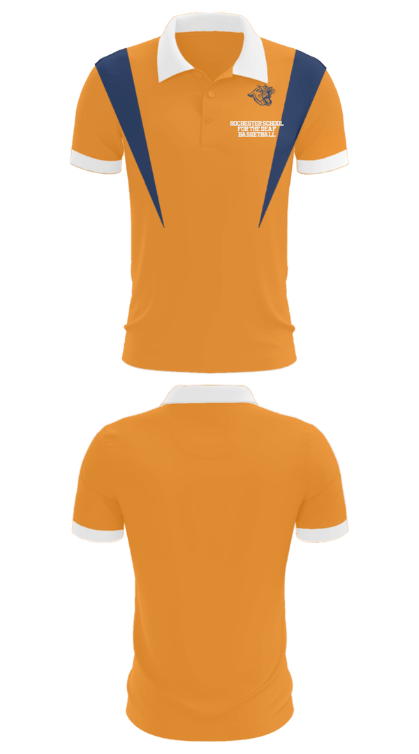 Short Sleeve Performance Polo, Rochester School For The Deaf Basketball, Men's Basketball, Teamtime, Team time, sublimation, custom sports apparel, team uniforms, spirit wear, spiritwear, sports uniforms, custom shirts, team store, custom team store, fundraiser sports, apparel fundraiser