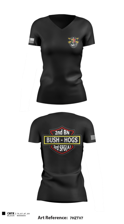 2d Battalion, 3d Special Forces Group 4124054 Women's Short Sleeve V-neck Shirt - 2