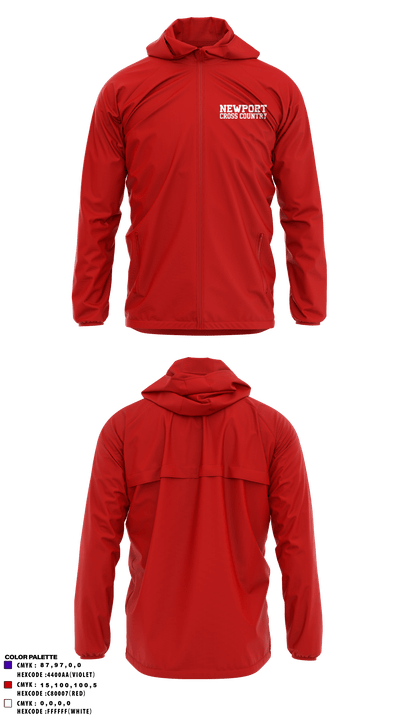 Newport High School Cross Country 52186865 Windbreaker - 3
