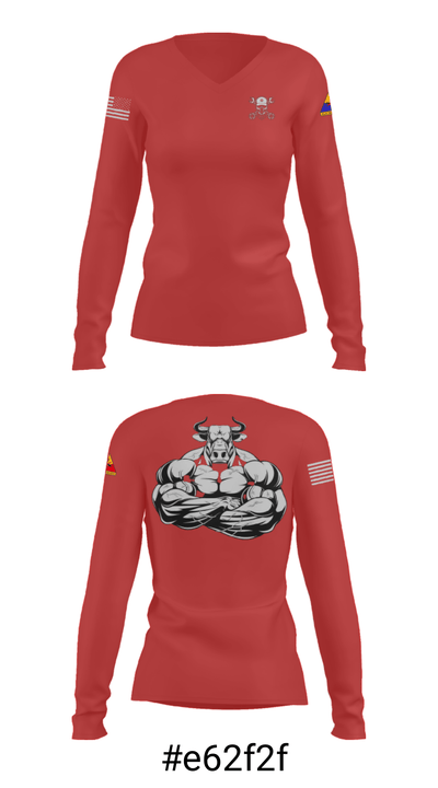 2nd SQD D TRP 6-1CAV 38584664 Women's Long Sleeve V-neck Shirt - 7