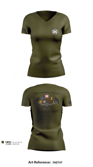 Women's Short Sleeve Vneck Shirt, , Army, Teamtime, Team time, sublimation, custom sports apparel, team uniforms, spirit wear, spiritwear, sports uniforms, custom shirts, team store, custom team store, fundraiser sports, apparel fundraiser