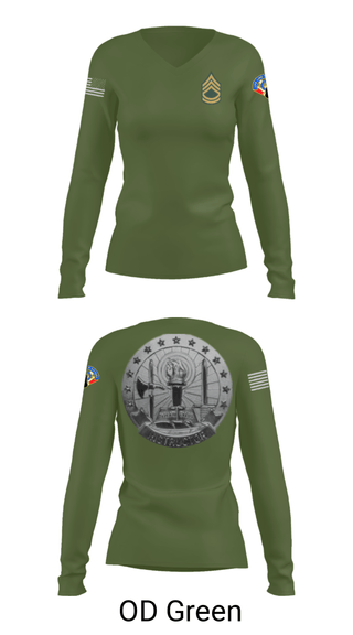 Women's Long Sleeve Vneck Shirt, , Army, Teamtime, Team time, sublimation, custom sports apparel, team uniforms, spirit wear, spiritwear, sports uniforms, custom shirts, team store, custom team store, fundraiser sports, apparel fundraiser