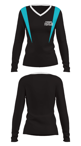 Women's Long Sleeve Vneck Shirt, Pioneer Valley HS Panthers, Women's Basketball, Teamtime, Team time, sublimation, custom sports apparel, team uniforms, spirit wear, spiritwear, sports uniforms, custom shirts, team store, custom team store, fundraiser sports, apparel fundraiser